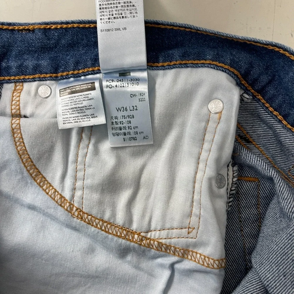 Levis 511 Jeans Mens 36x32 Blue Slim Fit Medium Wash Denim Grunge Skater Preppy